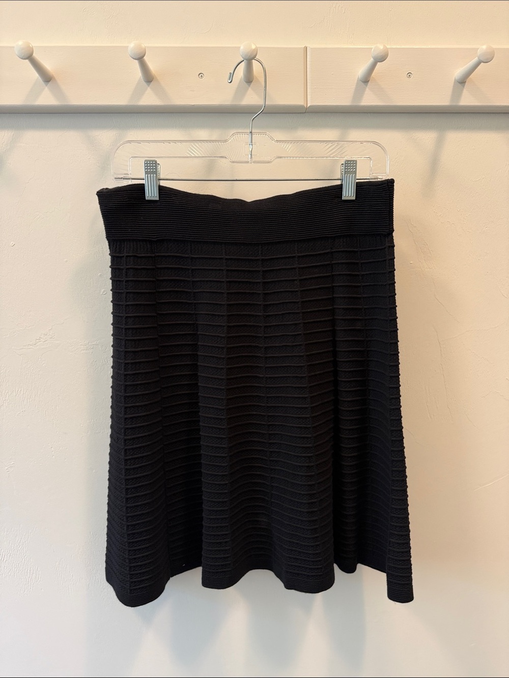 Ann Taylor LOFT Outlet Black Textured Circle Skirt